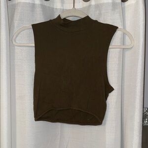 Sleeveless Brown Women's Top